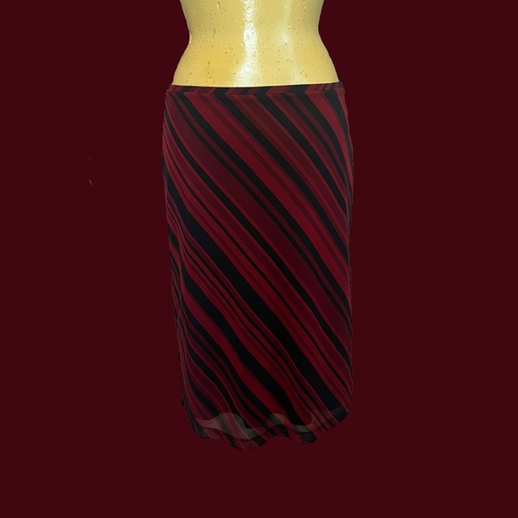 👹Y2K Sheer Striped Midi Skirt👹 - Picture 1 of 6